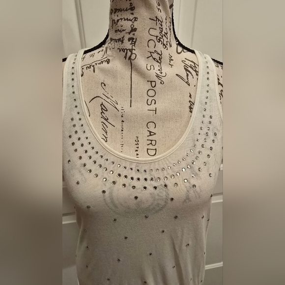 Express Rhinestone Tank Off White Size XS - Picture 12 of 12